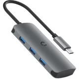Cygnett Vozlišče 6v1 USB-C na 3x USB, USB-C, kartica SD, kartica Micro SD SlimMate 100W (siva)