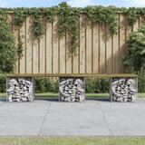 vidaXL Vrtna klop gabion 203x31x42 cm impregnirana borovina Cene