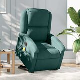 Maison Chic Električni masažni naslanjač - Relax naslanjač s funkcijo vstajanja zelen žamet, (22042521) | Shoptok.si