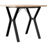  Blagovaonski stol Y-oblika 80x80x75,5 cm od borovine i čelik | shoptok.hr