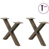  Noge za stolić X-oblika 2 kom prirodni čelik 60x(30-31)cm čelik | shoptok.hr
