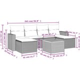  7-dijelni set vrtnih sofa od poliratana s jastucima bež | shoptok.hr