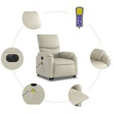  Električni masažni naslonjač na podizanje od umjetne kože krem | shoptok.hr
