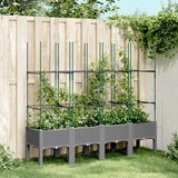  Vrtna sadilica s rešetkom svjetlosiva 160 x 40 x 142 5 cm PP Cijene