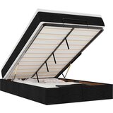  Otomanski okvir kreveta s madraca crni 120x190 cm od tkanine | shoptok.hr