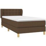  Box spring postelja z vzmetnico temno rjava 80x200 cm blago, (20790015) | Shoptok.si