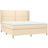  Krevet s oprugama i madracem krem 180x200 cm od tkanine | shoptok.hr