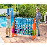  Igra štiri v vrsto, Igra štiri v vrsto z 42 jumbo krogi, dim. 120 x 42 x 104 cm, modra + oranžna | Shoptok.si
