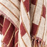 Bloomingville Rdeče-bež odeja iz mešanice bombaža 130x160 cm Cang – | Shoptok.si