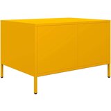 vidaXL Klubska mizica gorčično rumena 68,5x50x43,5 cm valjano jeklo | Shoptok.si