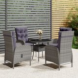 vidaXL 5-dijelni vrtni bistro set od poliratana sivi Cijene