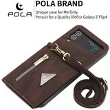 INORCO POLA za Samsung Galaxy Z Flip4 5G z več režami za kartice, žepnim stojalom na zadrgo, PU usnjen ovitek za telefon z naramnico, (22035504) | Shoptok.si