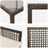  Set 4 Rjava Poli ratan, kaljeno steklo, prašno lakirano jeklo, (22015568) | Shoptok.si