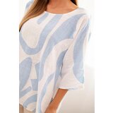 Kesi Włoski Women's cotton blouse in abstract pattern blue | shoptok.hr