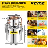 SucceBuy VEVOR Destilator, kapaciteta 5 galonov, hitro hlajenje, prikaz temperature v realnem času, 50L, (5000166294) | Shoptok.si