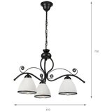  Luster na lancu RETRO 3xE27/60W/230V crna/bela | Eponuda.com