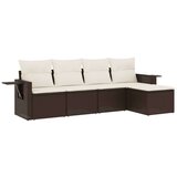 vidaXL 5-dijelni set vrtnih sofa s jastucima poliratan smeđi | shoptok.hr