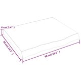Stolna ploča svjetlosmeđa 60x50x(2-6) cm tretirana hrastovina | shoptok.hr