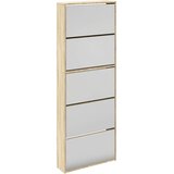 Ormarić za cipele s 5 razina i ogledalom 63x17x169,5 cm hrast | shoptok.hr