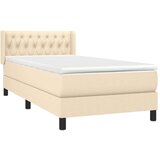  Box spring postelja z vzmetnico krem 90x200 cm blago, (20726452) | Shoptok.si
