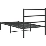  Metalni okvir za krevet s uzglavljem crni 90x200 cm | shoptok.hr