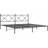  Metalni okvir za krevet s uzglavljem crni 193x203 cm | shoptok.hr