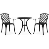  3-dijelni bistro set od lijevanog aluminija crni | shoptok.hr