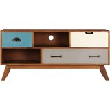 3 TV omarica s 3 predali 110x35x50 cm trden akacijev les | Shoptok.si