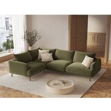 Micadoni Zelena žametna kotna sedežna garnitura (levi kot/v obliki črke L) Naomi – | Shoptok.si