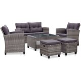  6-dijelni set vrtnih sofa od poliratana s jastucima tamnosivi | shoptok.hr