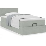 vidaXL Otomanski posteljni okvir z vzmetnico siv 80x200 cm žamet | Shoptok.si