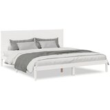 vidaXL Daljši posteljni okvir brez vzmetnice bel 180x210 cm trden les, (21368968) | Shoptok.si