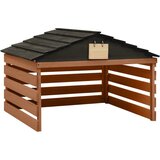 vidaXL Garaža za robotsko kosilnico črna in rjava 78x74x54 cm lesena, (21108856) Cene