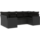  6-dijelni set vrtnih sofa s jastucima crni od poliratana Crna 66 x 62 x 69 cm | shoptok.hr