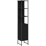 Furnova Kopalniška omarica črna 33x33x185,5 cm inženirski les, (22068997) | Shoptok.si