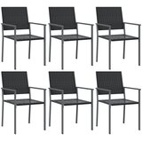  Vrtne stolice 6 kom crne 54 x 62,5 x 89 cm od poliratana | Shoptok.si