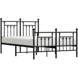  Metalni okvir kreveta uzglavlje i podnožje crni 135x190 cm | shoptok.hr