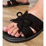 D/CEO Black flip-flops with a bow and edge embellishment Favira | ePonuda.com