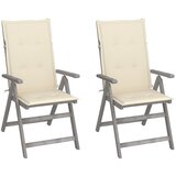 Maison Chic Vrtni stoli - Stol za vrt 2 kosa z blazinami trden akacijev les JS1424, (21877941) | Shoptok.si