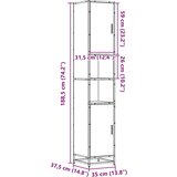 vidaXL Kopalniška omarica rjavi hrast 35x37,5x188,5 cm inž. les | Shoptok.si