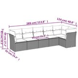  6-dijelni set vrtnih sofa s jastucima bež od poliratana | shoptok.hr