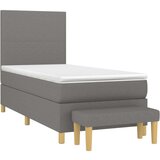  Box spring postelja z vzmetnico temno siva 90x200 cm blago, (20790910) | Shoptok.si