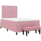  Postelja z vzmetnico z vzmetnico Roza 120 x 200 cm Žamet, (5000128286) | Shoptok.si