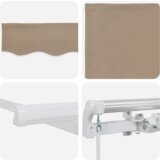 vidaXL Ročna retraktibilna tenda Bež 300x250 cm, Tenda za zamenjavo blaga za okvir 3x2.5 m Bež | Shoptok.si