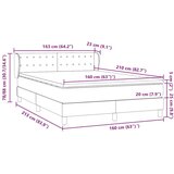 vidaXL Box spring krevet s madracem crni 160x210 cm baršunasti | shoptok.hr