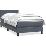 vidaXL Box Spring postelja z vzmetnico Temno siva 90x220 cm Velvet Cene