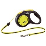 Flexi Povodac za pse New Neon Cord S, 5m, Do 12 kg, Žuti Cene