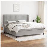  Krevet s oprugama i madracem svjetlosivi 200 x 200cm od tkanine | shoptok.hr