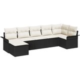 vidaXL set vrtnih sofa s jastučićima crni poli ratan, 2-sjedalna vrtna sofa s pohranom i jastučićima crni poli ratan Cijene
