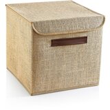 Mioli Decor Svetlo rjava škatla za shranjevanje s pokrovom iz jute 30x30x30 cm – Cene